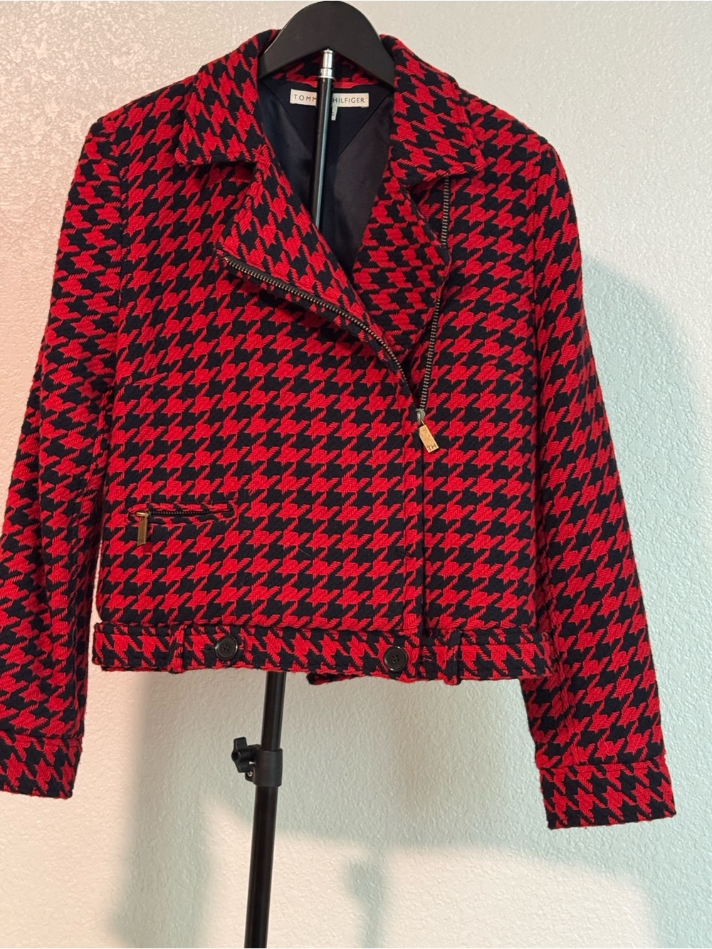 Vintage Tommy Hilfiger Motorcycle Jacket Size 10